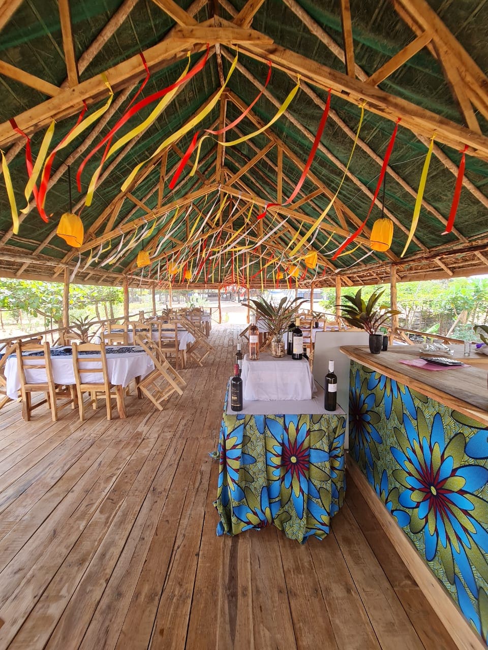 Paillote décorée pour une fête